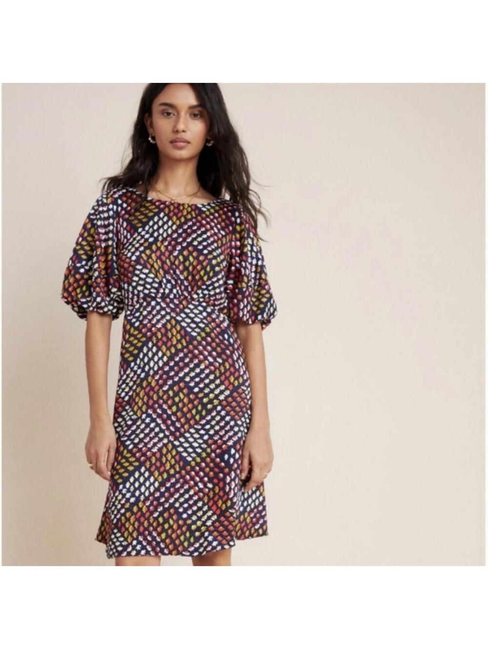 Maeve Melody Mini Dress Anthropologie Vibrant Floral Pattern Size 0